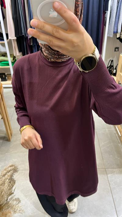 Nuss Oval Kesim Tunik 1200 Bordo