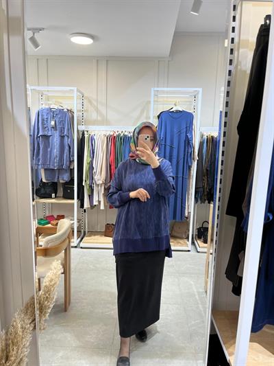 Nuss Tunik Lacivert 3009