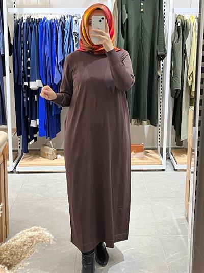 Nuss 1420 Triko Elbise Kahve