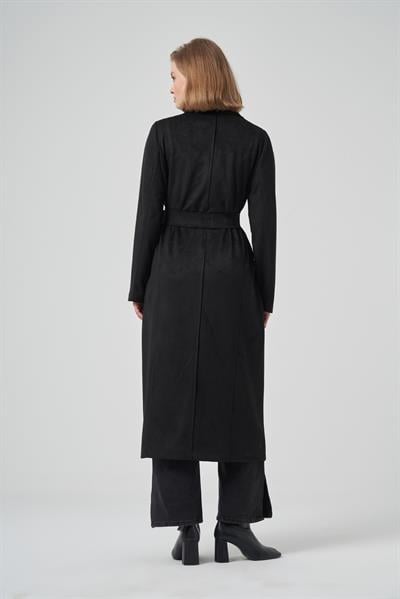 Nuss 6029 Yakası Zımba Detay Süet Kap Siyah