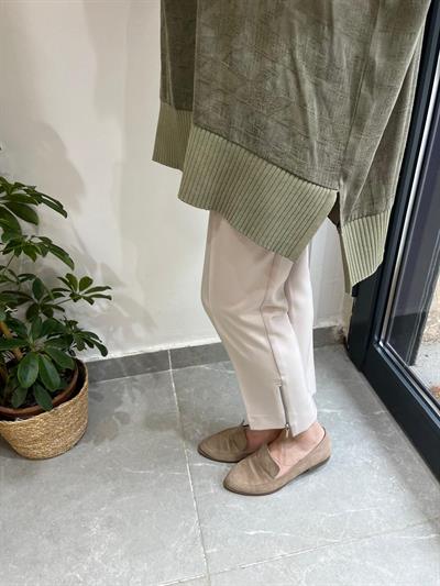 Yusuf Özdemir Fermuar Detaylı Pantolon Bej 1101