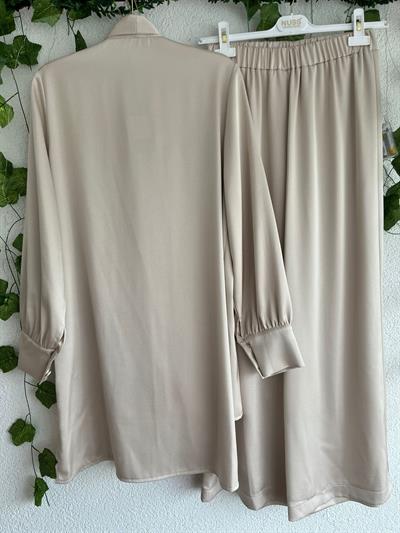 Nuss İpek Krep İkili Takım 1006 Kum