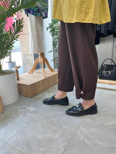 Yusuf Özdemir Beli Lastikli Paraşüt Detaylı Pantolon kahve 1547