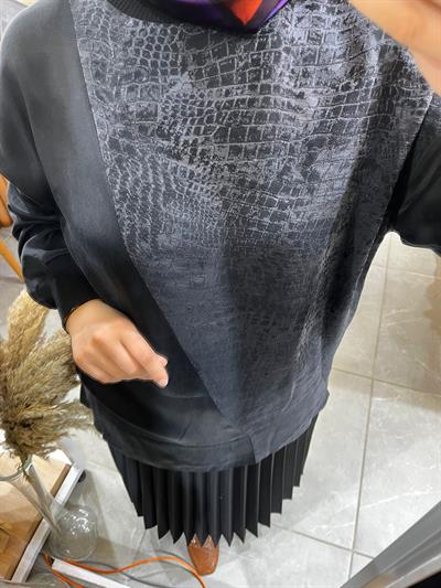 Nuss 3005 Jakarlı Cupra Tunik Antrasit