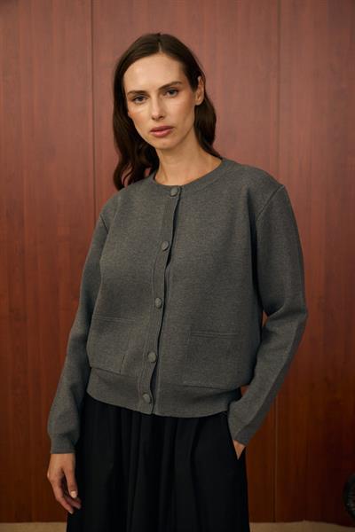 Merwish 1557 Bomber Mini Hırka Antrasit