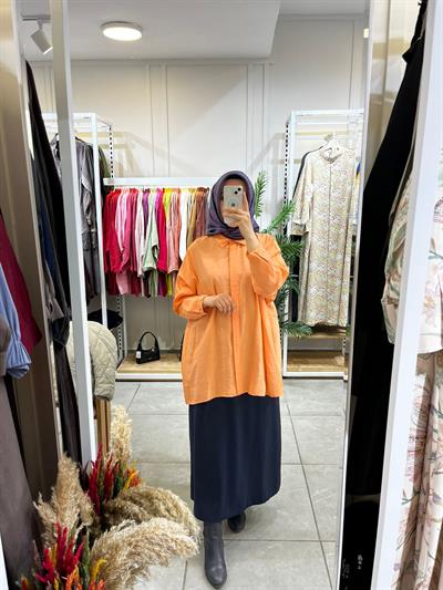 Nuss 3001 Oversize Düğmeli Gömlek Mango