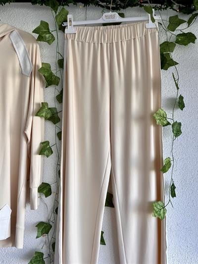 Nuss Omuz Detay Kapşonlu Takım 1009 Ekru