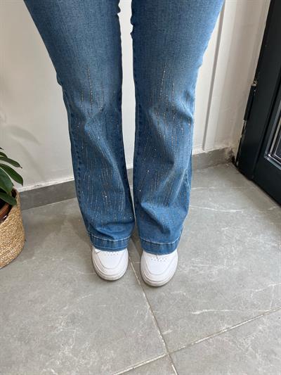 İspanyol Paça Taş İşlemeli Kot Pantolon 4000