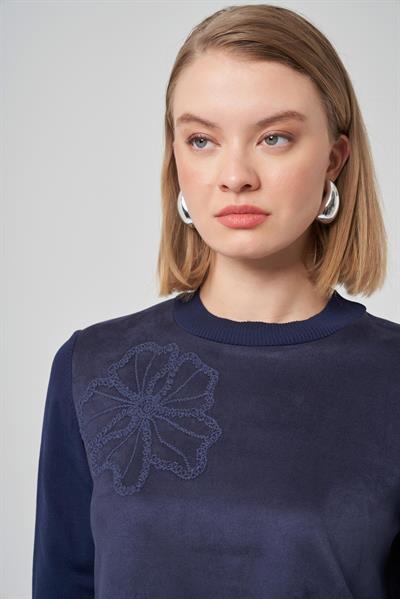 Nuss 3004 Süet Tunik Lacivert