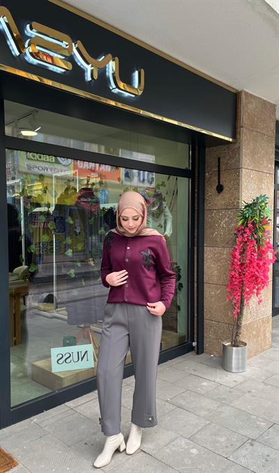 Yusuf Özdemir 1547 Beli Lastikli Paraşüt Detaylı Pantolon Gri