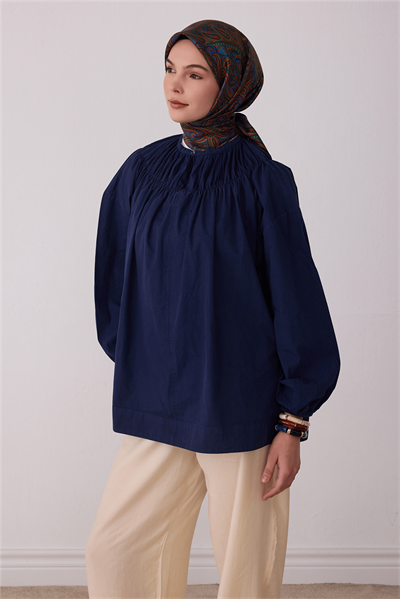 Belli Çok Renkli Etnik Desen %100 Twill İpek Eşarp 4404-84
