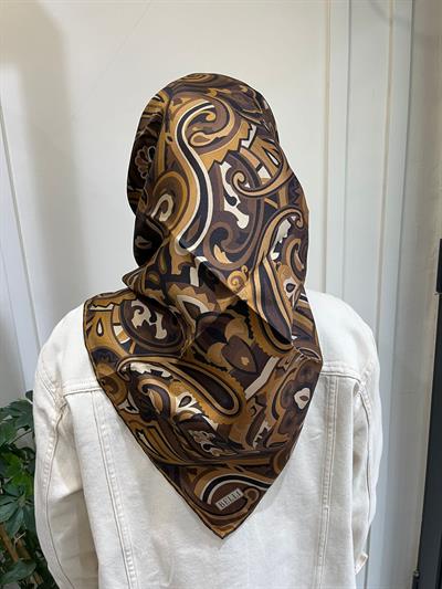 Belli Saf İpek Eşarp 4222D (T)-89 KAHVE