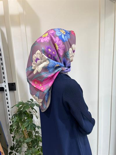 Belli Saf İpek Eşarp 4219D (T)-56 LİLA