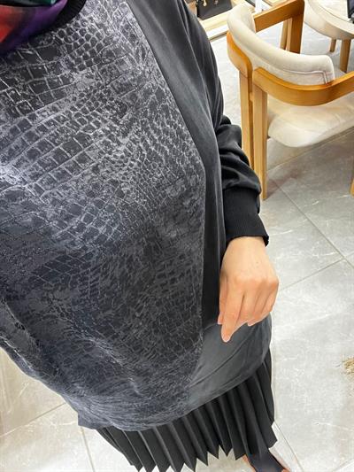 Nuss 3005 Jakarlı Cupra Tunik Antrasit