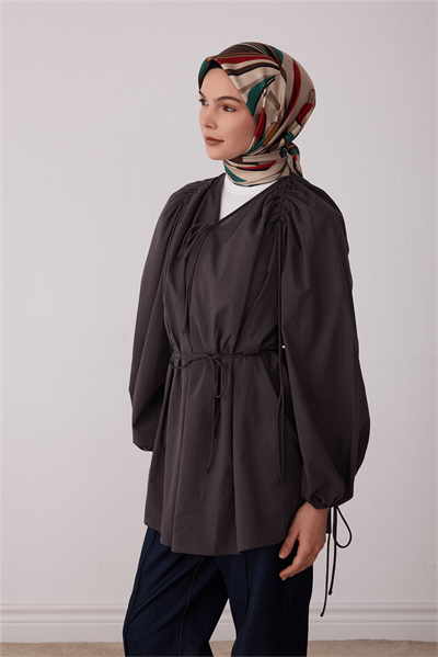 Belli Bej Çiçek Deseni %100 Twill İpek Eşarp 4410-84