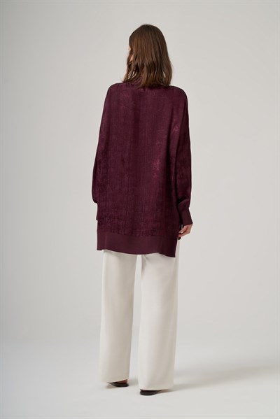 Nuss 3013 Jakar Detay Tunik Mürdüm