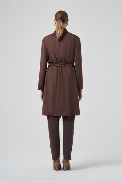 Nuss 6012 Taş İşlemeli Süet Kap Kahve