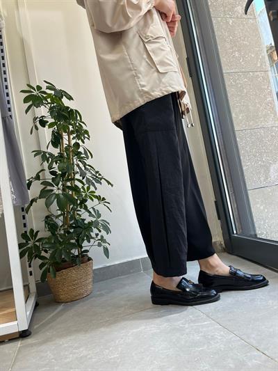 Yusuf Özdemir Beli Lastikli Paraşüt Detaylı Pantolon siyah 1557