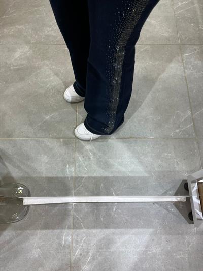 İspanyol Paça Yanı Taş Şeritli Kot Pantolon K.Mavi 4000