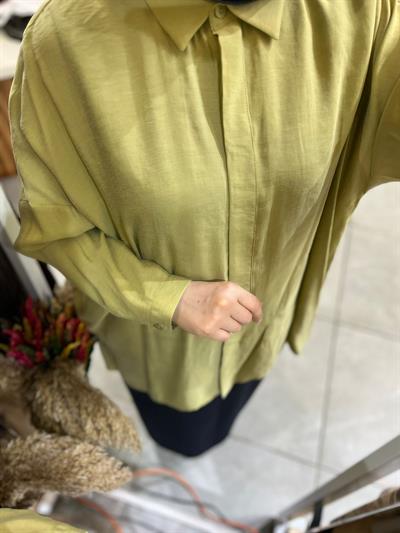 Nuss 3001 Oversize Düğmeli Gömlek Olive