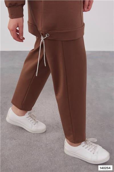 Cep Detaylı Pantalonlu Takım Kahve Levidor