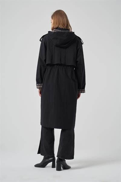 Nuss 6033 Trençkot Kap Siyah