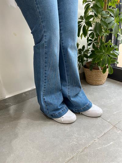 İspanyol Paça Taş İşlemeli Kot Pantolon 4000