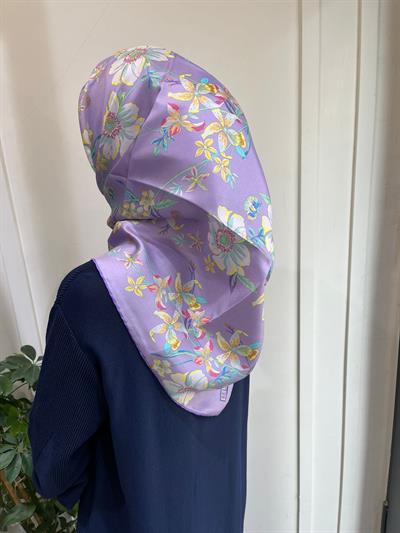 Belli Saf İpek Eşarp 4210D (T)-50 LİLA