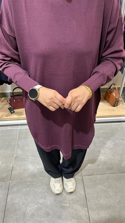 Nuss Oval Kesim Tunik 1200 Bordo