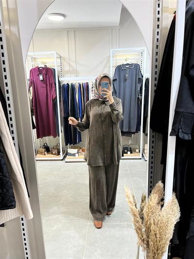 Nurcan Çetin Heddy İpek Qupra Takım 16430 Kahve