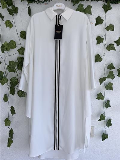 Nuss Tül Ve Fermuar Detaylı Kap Ceket 6004 Ekru