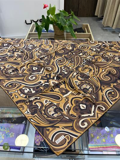 Belli Saf İpek Eşarp 4222D (T)-89 KAHVE