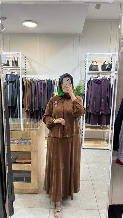 Nuss 1084 Boncuk İşlemeli Etekli Takım Tarçın