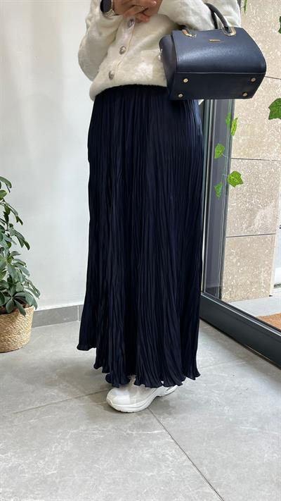 Yusuf Özdemir Desenli Etek Lacivert