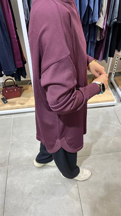 Nuss Oval Kesim Tunik 1200 Bordo