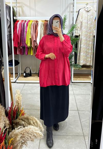 Nuss 3001 Oversize Düğmeli Gömlek Siglamen