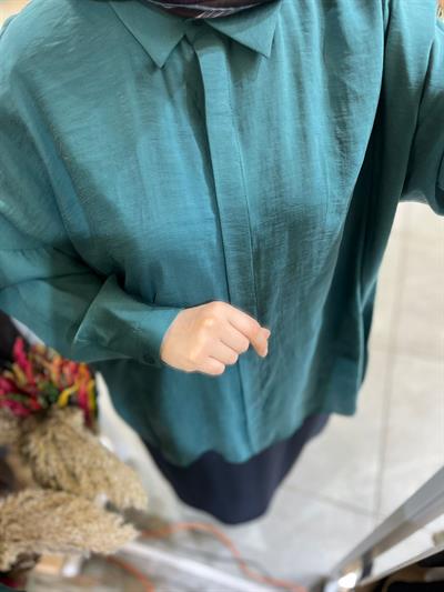 Nuss 3001 Oversize Düğmeli Gömlek Jungle