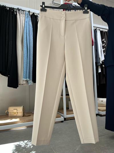 Yusuf Özdemir Çirt Düğmeli Pantolon Taş 1408