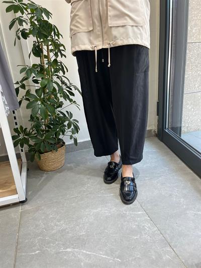 Yusuf Özdemir Beli Lastikli Paraşüt Detaylı Pantolon siyah 1557