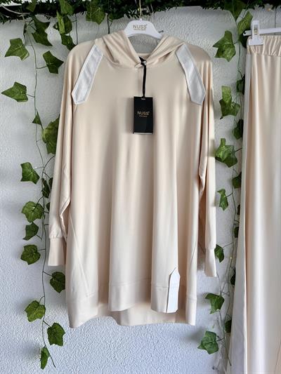 Nuss Omuz Detay Kapşonlu Takım 1009 Ekru