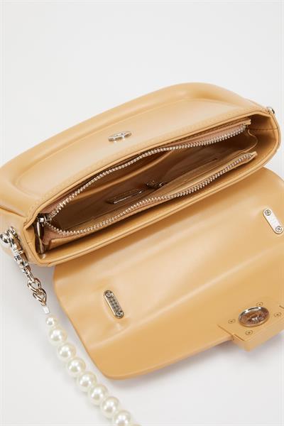 Levidor İnci Askılı Omuz Çantası 930234 Kahve