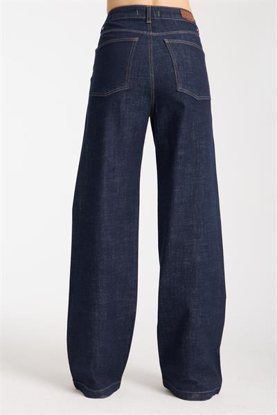 La Carte 8000 Kadın Bol Paça Dökme Taş Jean Mavi