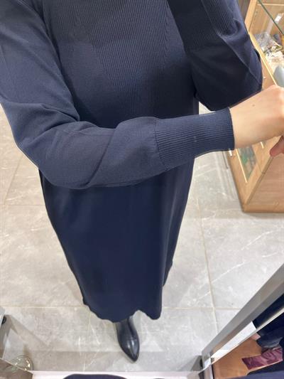 Nuss 1420 Triko Elbise Lacivert