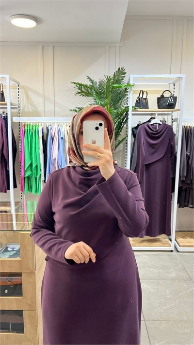 Nuss Drapeli Balıkçı Yaka Elbise Ns-27K2044 Bordo