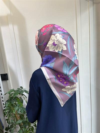 Belli Saf İpek Eşarp 4219D (T)-56 LİLA