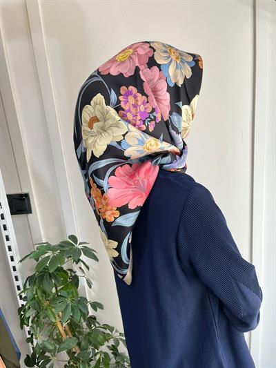 Belli Saf İpek Eşarp 4219D (T)-33 SİYAH