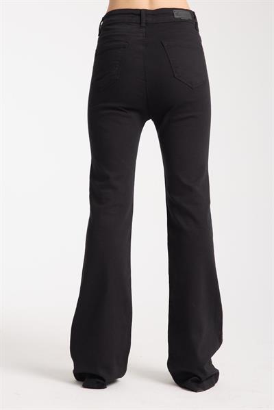 La Carte 4000 Kadın İspanyol Paça Pantolon Siyah