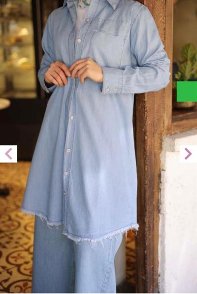 Kadın Püsküllü Tunik Açık Mavi