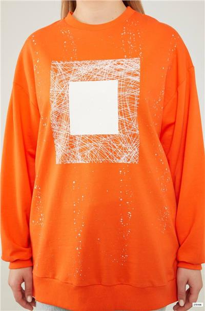 Pırıltılı Sweat Oranj Levidor