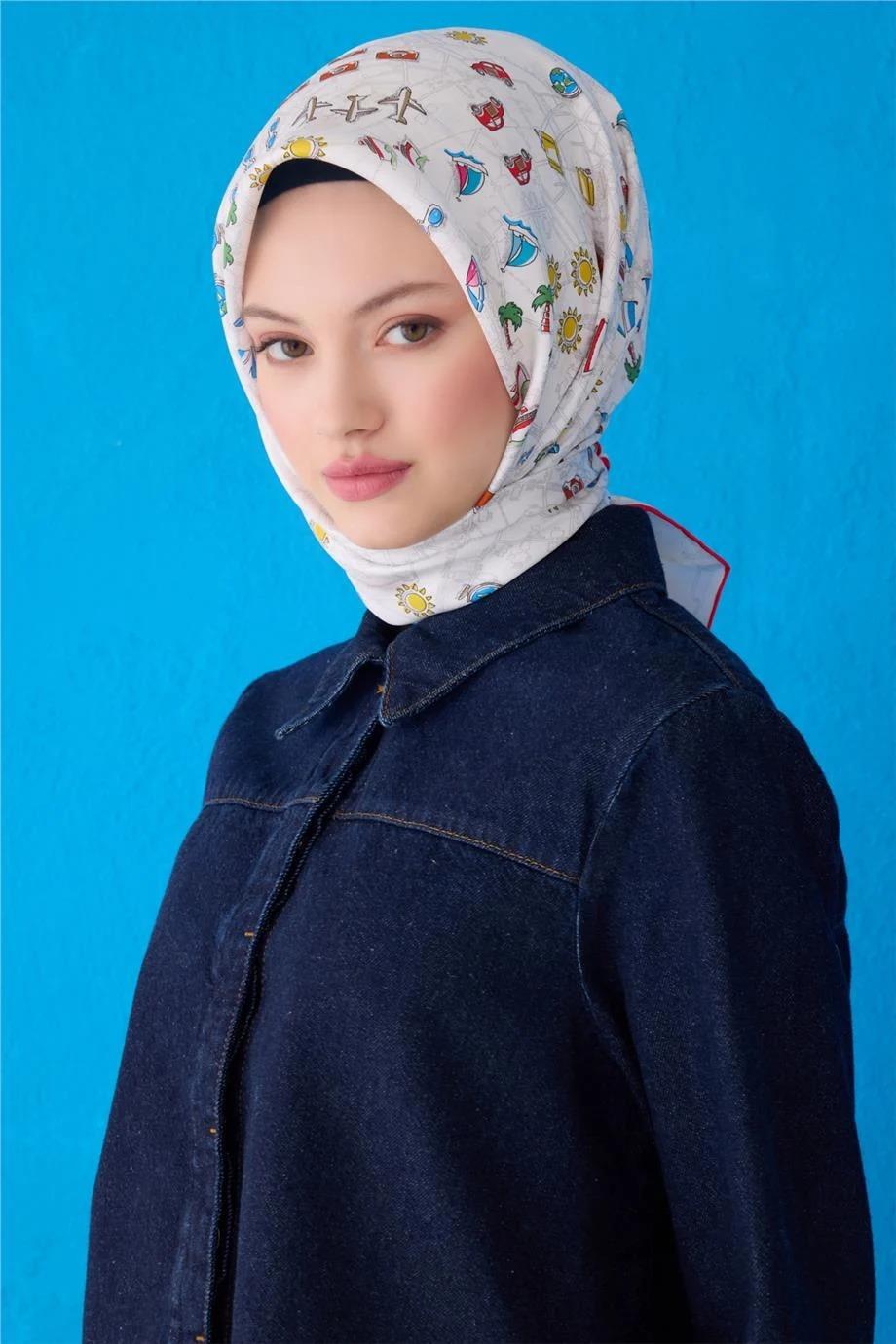 Belli Saf İpek Eşarp 4121D Tivil